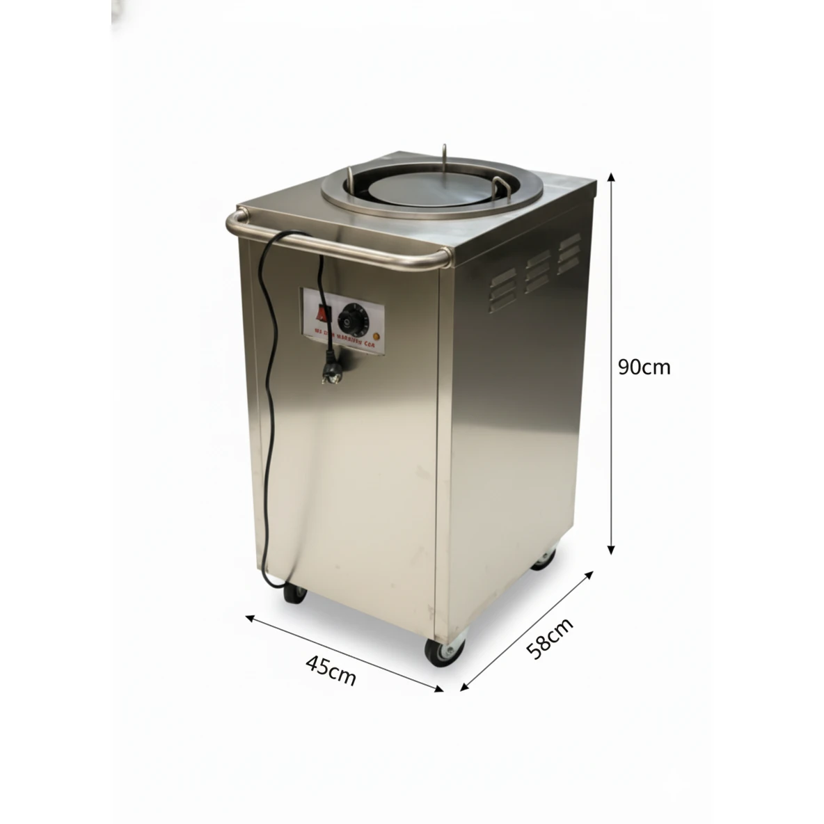 Electric Square Shaped SS Plate Warmer with Temp Controller & Wheel Lock Function - Single (Capacity: 50 plates/batch | Max Plate Size: 27.5cm Diameter) — view 2