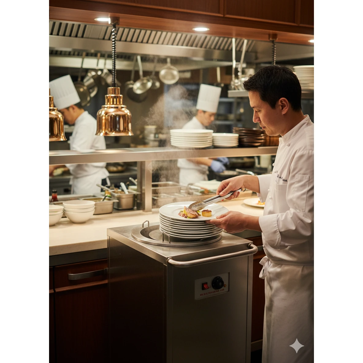 Electric Square Shaped SS Plate Warmer with Temp Controller & Wheel Lock Function - Single (Capacity: 50 plates/batch | Max Plate Size: 27.5cm Diameter) — view 3