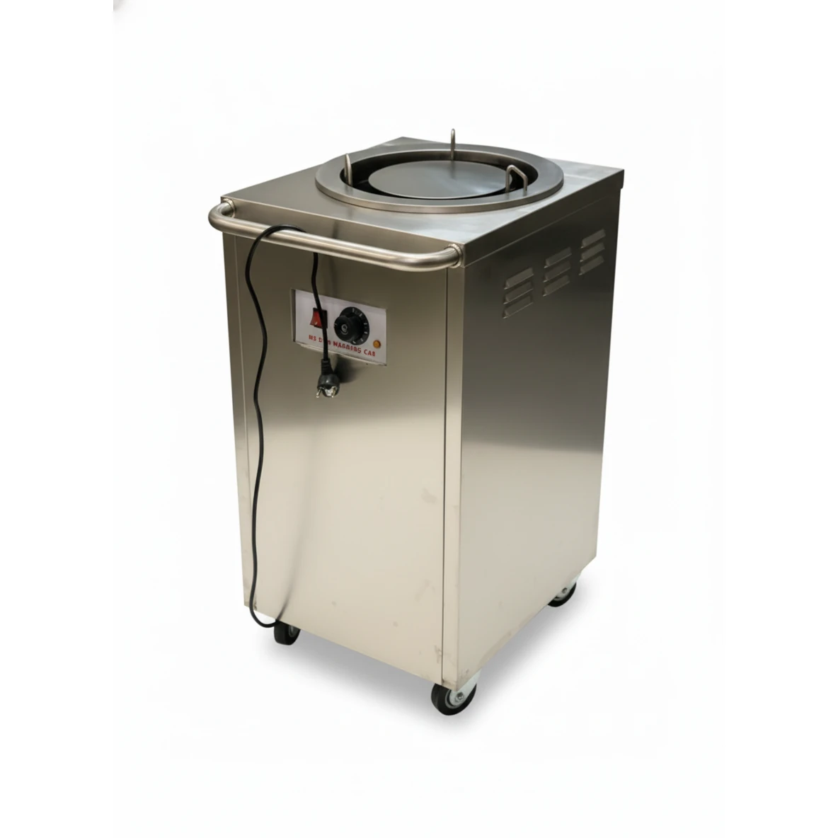 Electric Square Shaped SS Plate Warmer with Temp Controller & Wheel Lock Function - Single (Capacity: 50 plates/batch | Max Plate Size: 27.5cm Diameter) — view 6