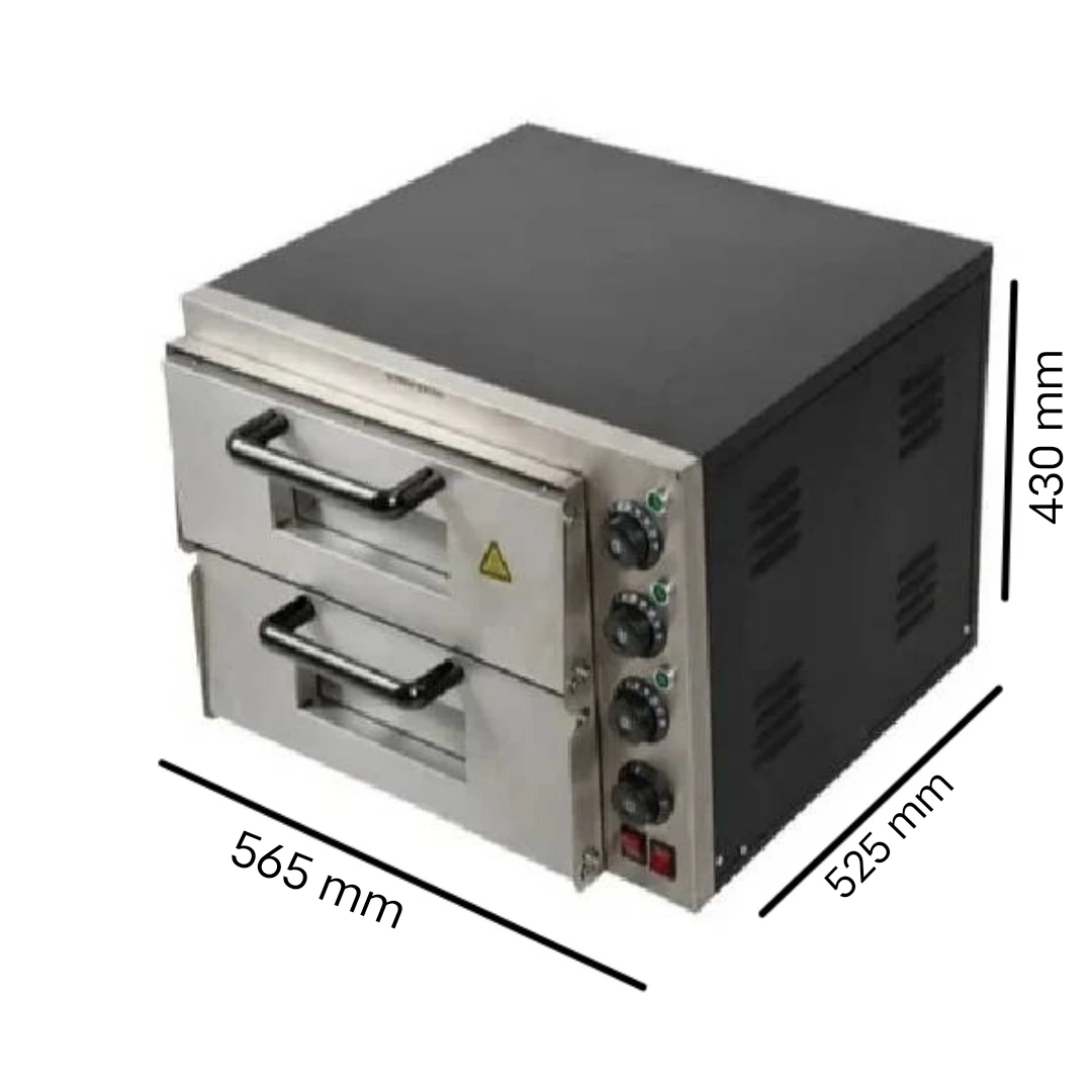 Electric Pizza Oven 2 Deck 2 Tray with 2 Stone - HS2S (Stone Size: 16x16 inch.) — view 2