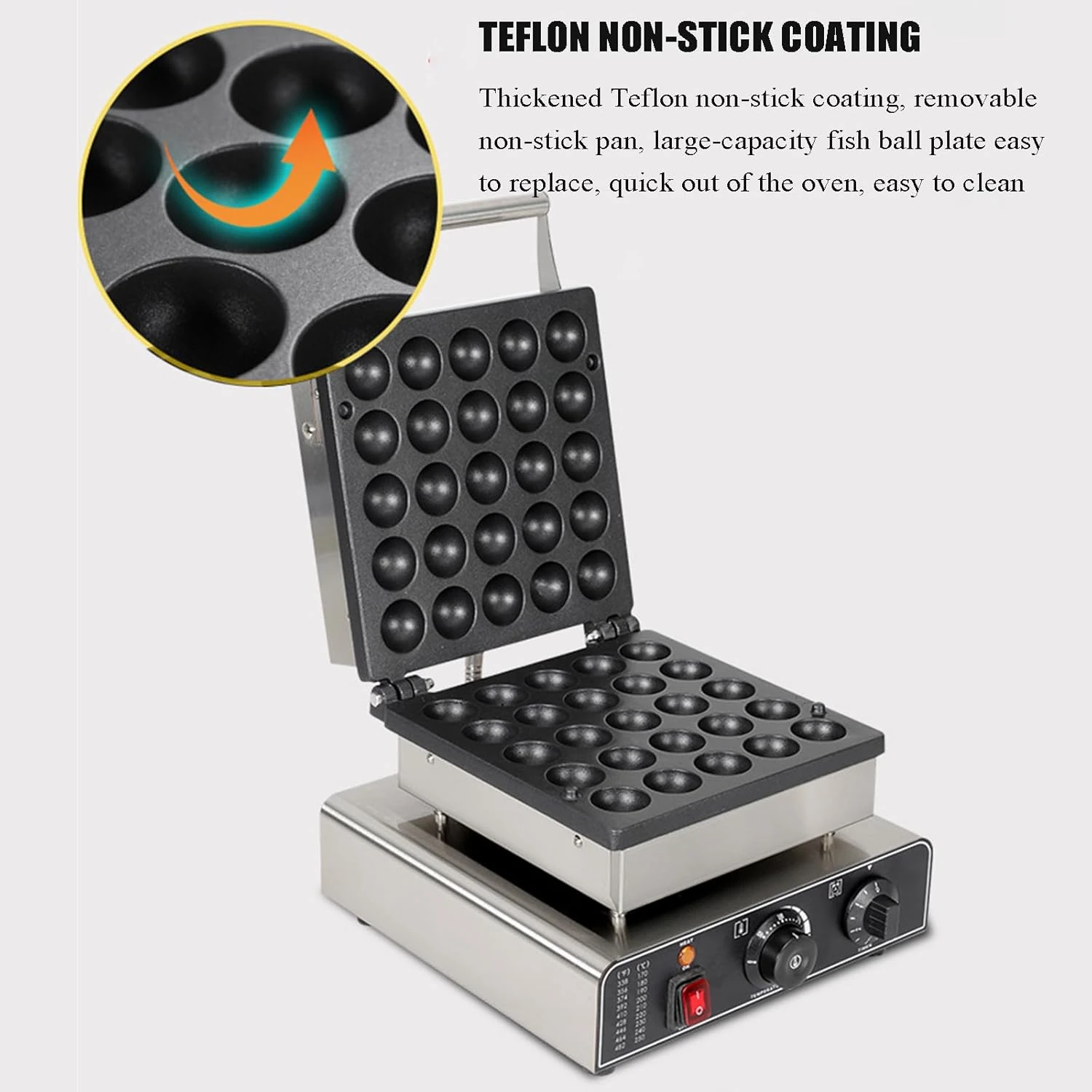 Electric Pancake/Mini Idli Maker with Bottom + Top Plate 25 in 1 — view 10