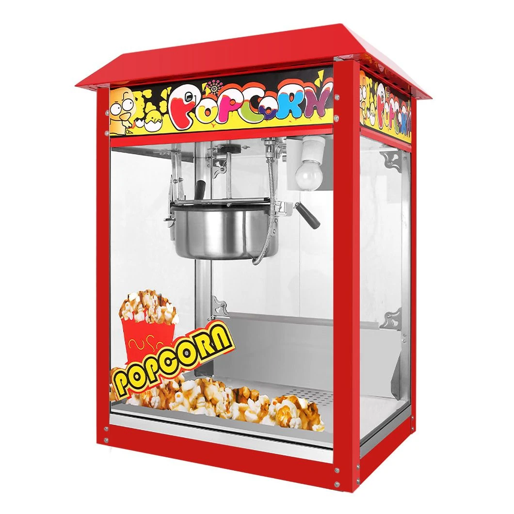 Electric Popcorn Machine with Toughened Glass - MS Red Body