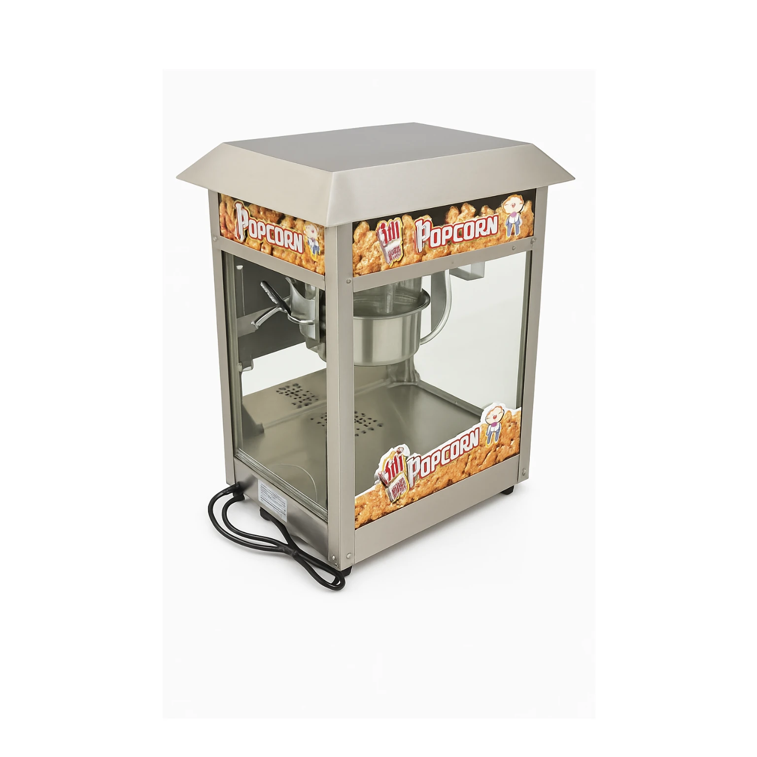 Electric Popcorn Machine with Toughened Glass - SS Body