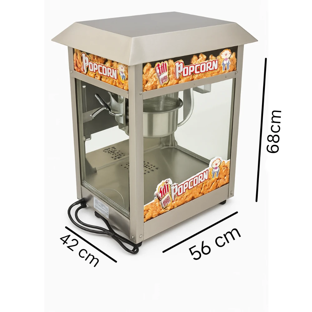 Electric Popcorn Machine with Toughened Glass - SS Body — view 2