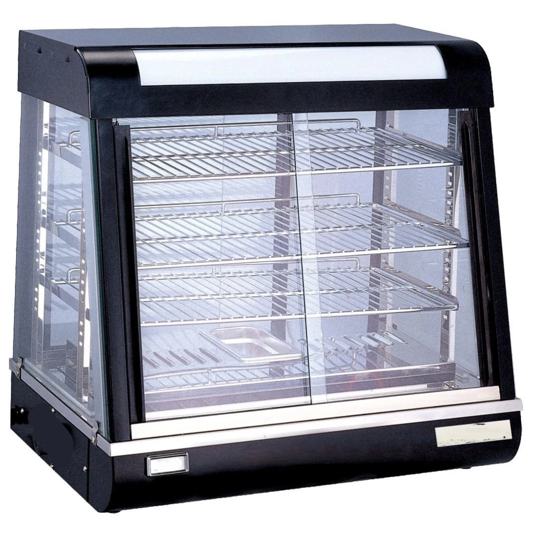 Electric Black Warming Display Showcase with Toughened Glass - 3 Layer Slanting Model - Big — view 5