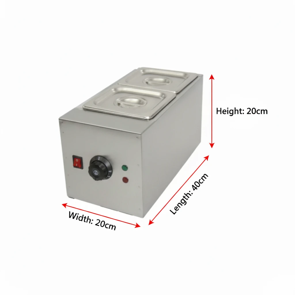Electric Choco/Cheese Melter - 2 Compartments (2 GN Pans of 1/6 150mm ~ 2.25L/Pan) — view 2