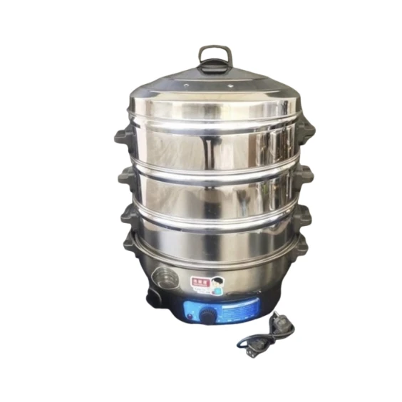 SS 4 Layers Electric Corn/Momo/Rice Steamer — 40cm