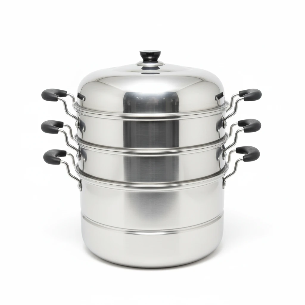 SS 3 Layers Manual Corn/Momo/Rice Steamer — 32cm