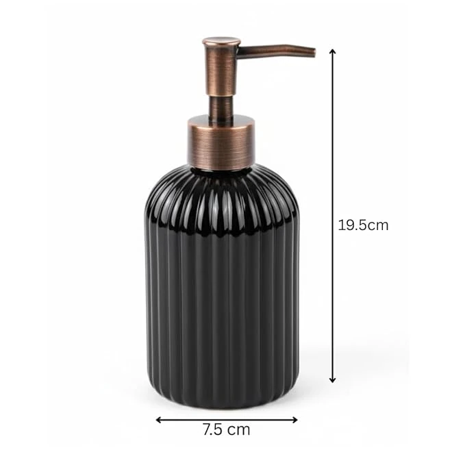 VAMA Glass Soap Dispenser - 370ml | Black — view 2