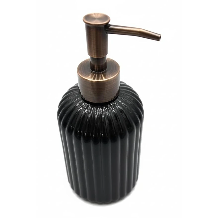 VAMA Glass Soap Dispenser - 370ml | Black — view 5