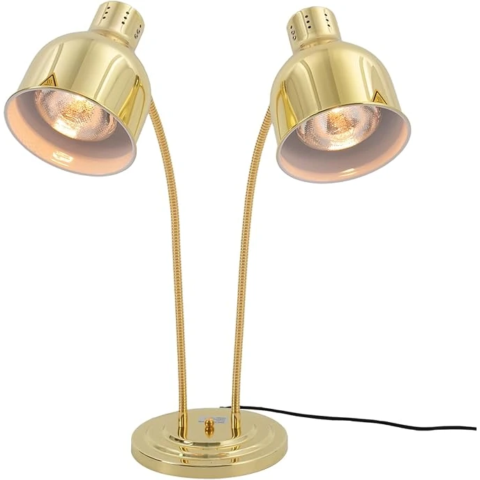 Electric Tiltable Double Head U-Shaped Food Lamp Warmer with Two Bulbs of 275W Each Standing Model