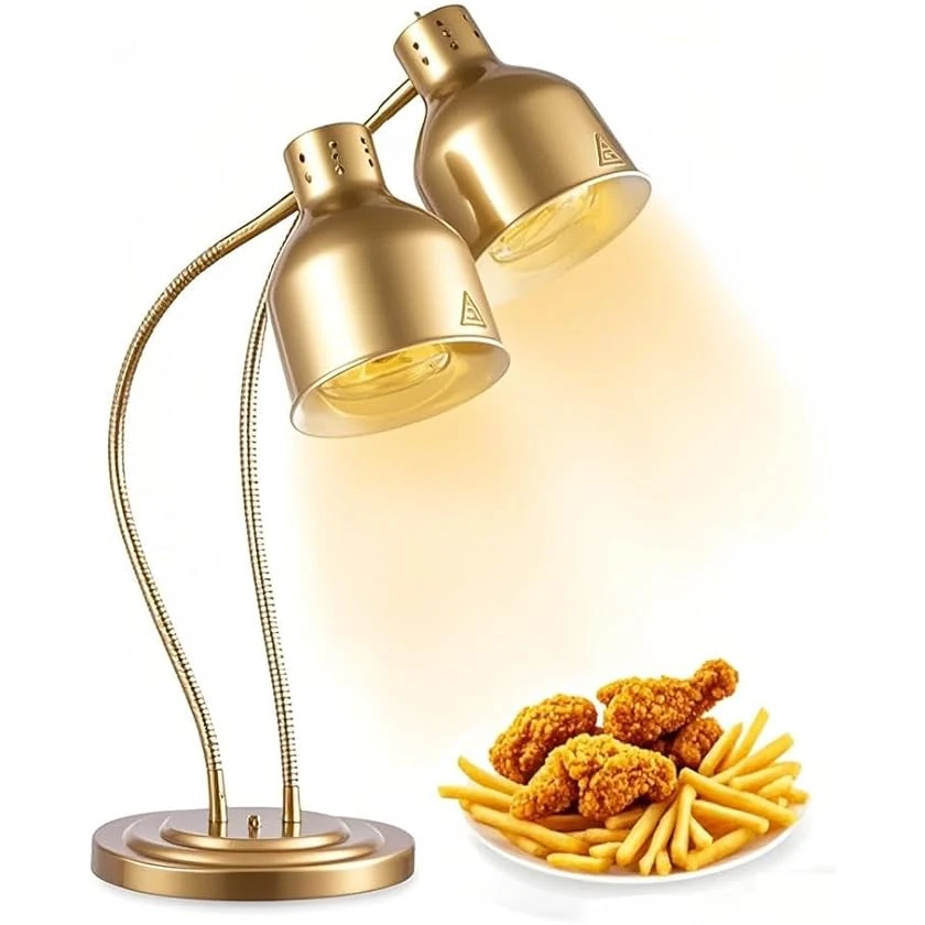 Electric Tiltable Double Head U-Shaped Food Lamp Warmer with Two Bulbs of 275W Each Standing Model — view 2