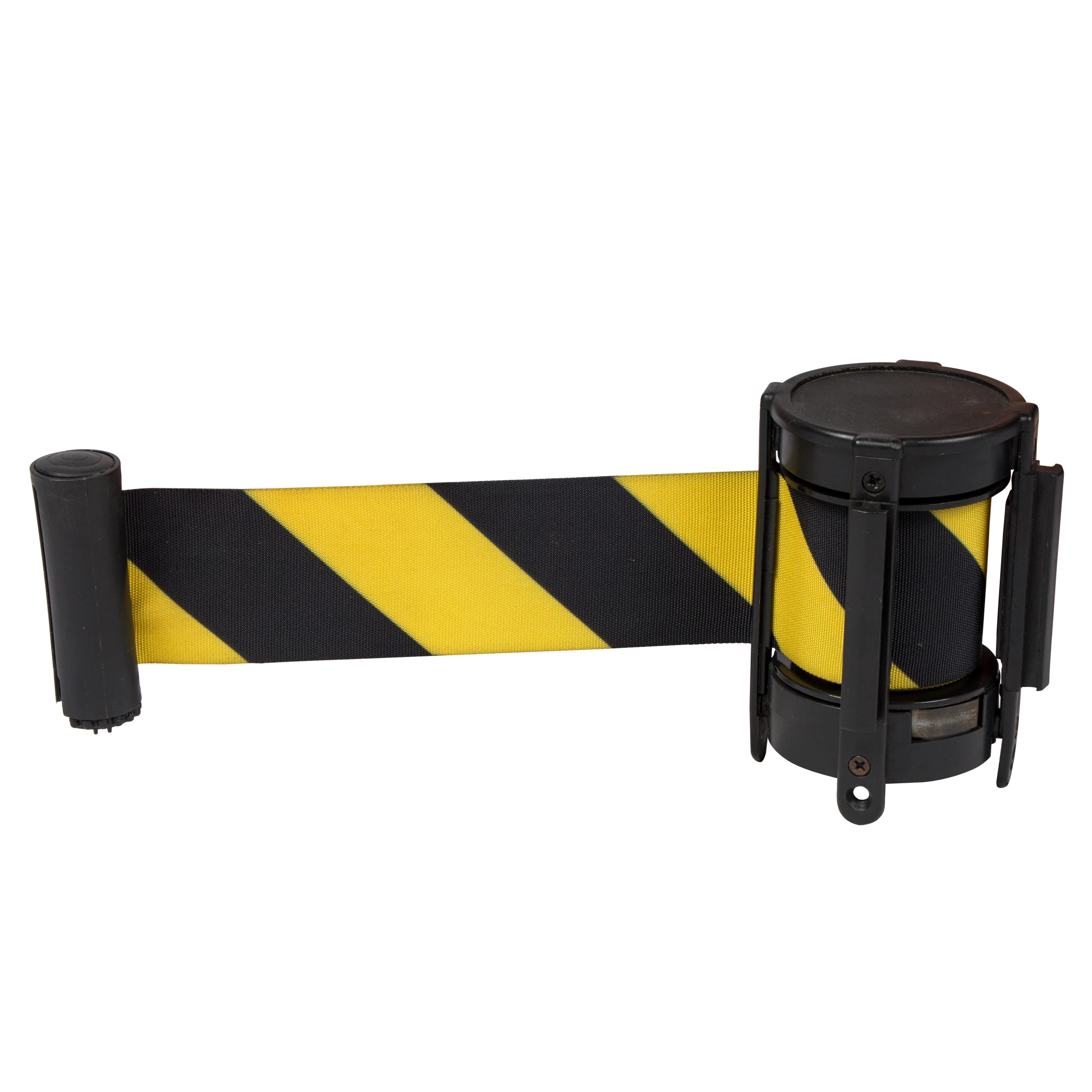 Black Queue Manager with Yellow Black Caution Tape - (Loose: 2 Poles; 1 Carton: 20 Poles) | Single pc Box Packing for Poles — view 6