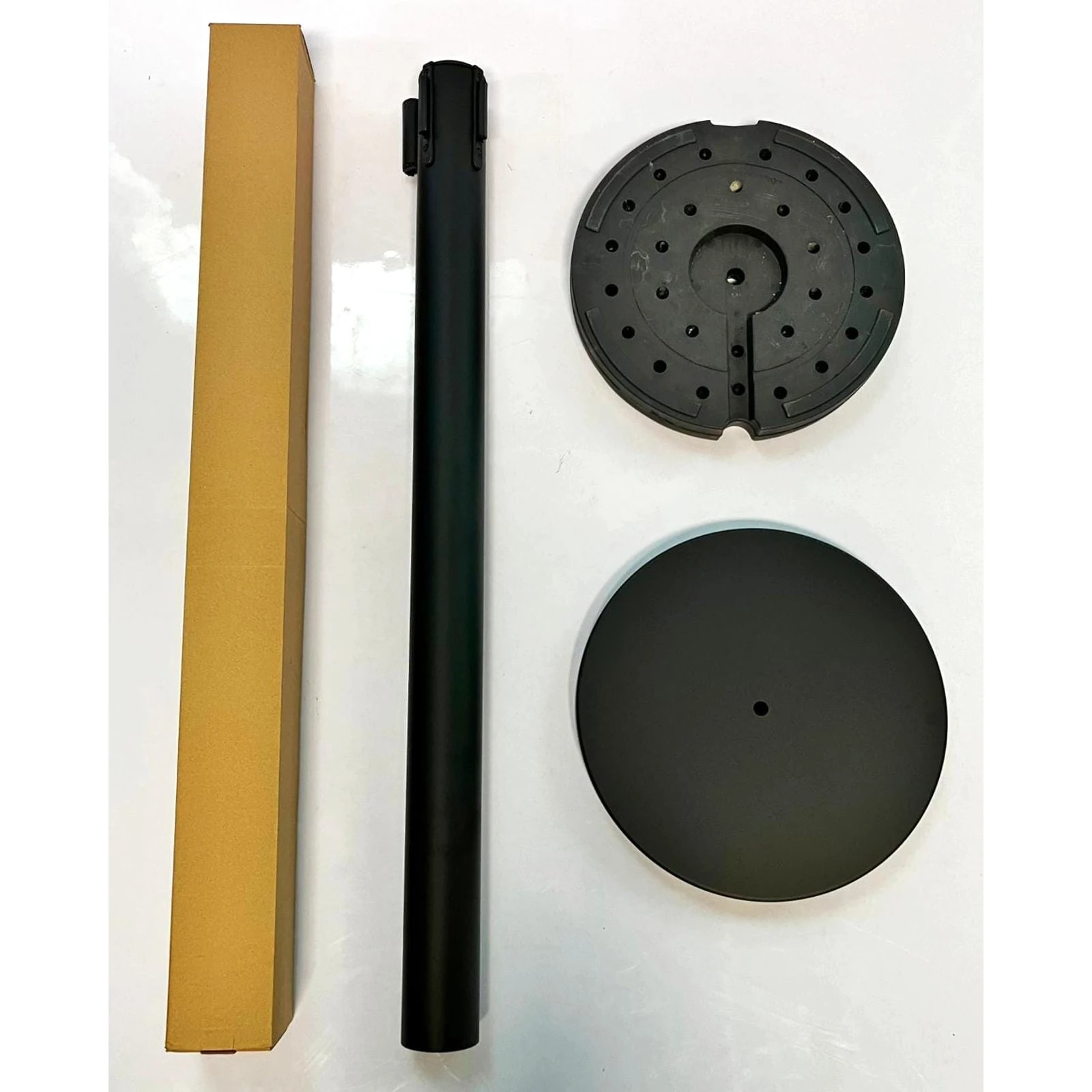 Black Queue Manager with Yellow Black Caution Tape - (Loose: 2 Poles; 1 Carton: 20 Poles) | Single pc Box Packing for Poles — view 9