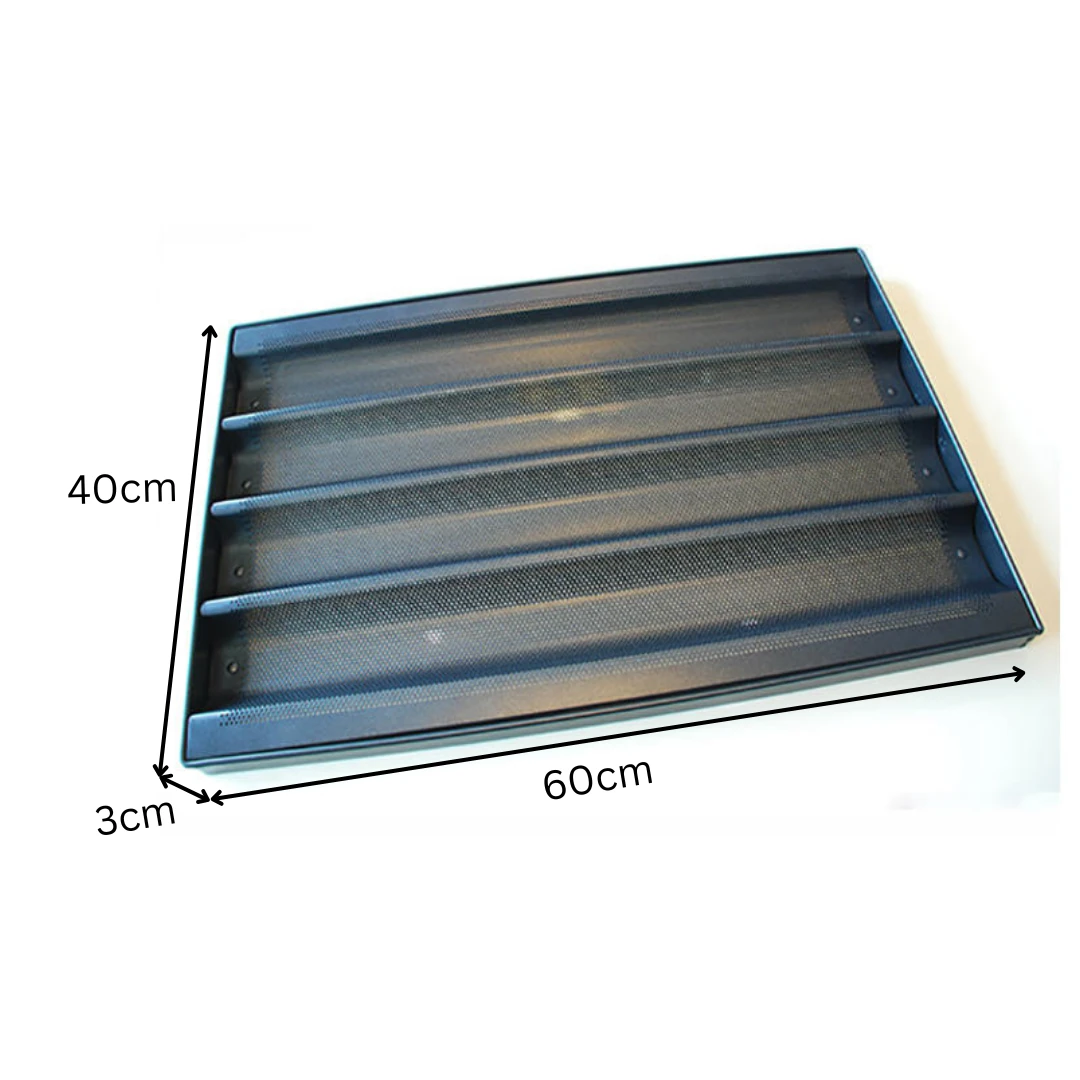 Teflon Coated Aluminium French Loaf Tray - Black — view 2
