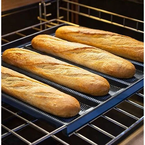 Teflon Coated Aluminium French Loaf Tray - Black — view 3