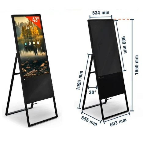 Digital LED Advertising Screen 43" (108cm) with Wooden Packing - Android OS | Wifi | Bluetooth | USB | Ultra HD — view 2