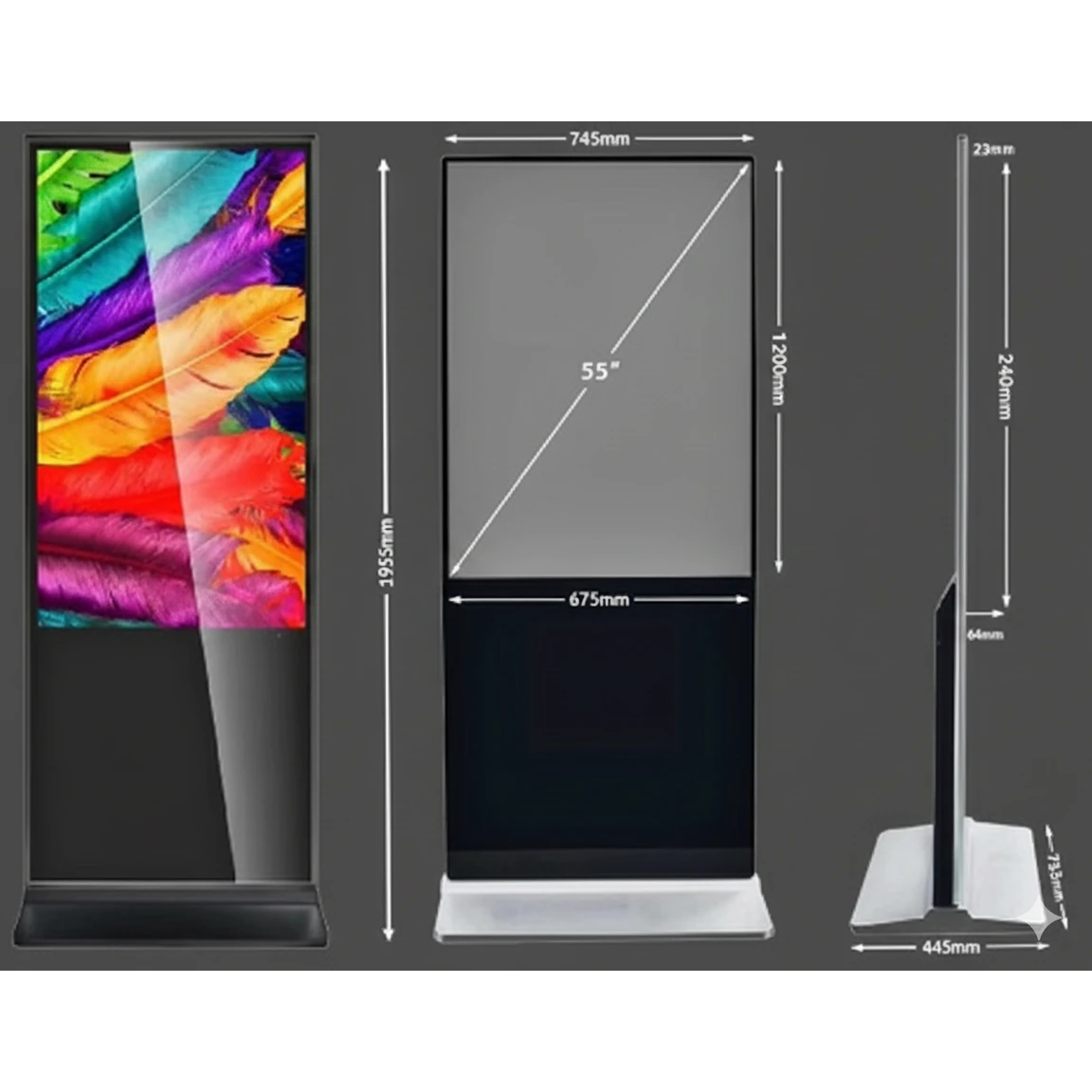 Digital LED Advertising Screen 55" (135cm) with Wooden Packing - Android OS | Wifi | Bluetooth | USB | Ultra HD — view 2
