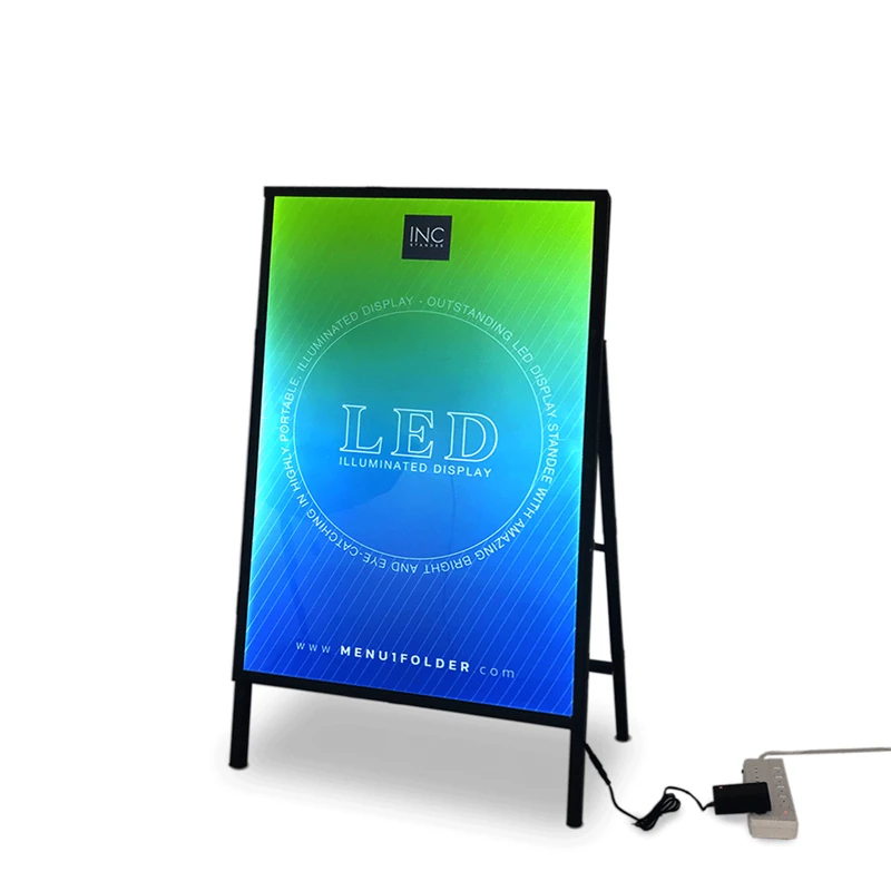 LED Display Standee - MS Black A1 Size | Vinyl Paper Insert Method | Display Area: 60x90cm
