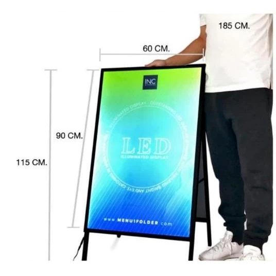 LED Display Standee - MS Black A1 Size | Vinyl Paper Insert Method | Display Area: 60x90cm — view 2