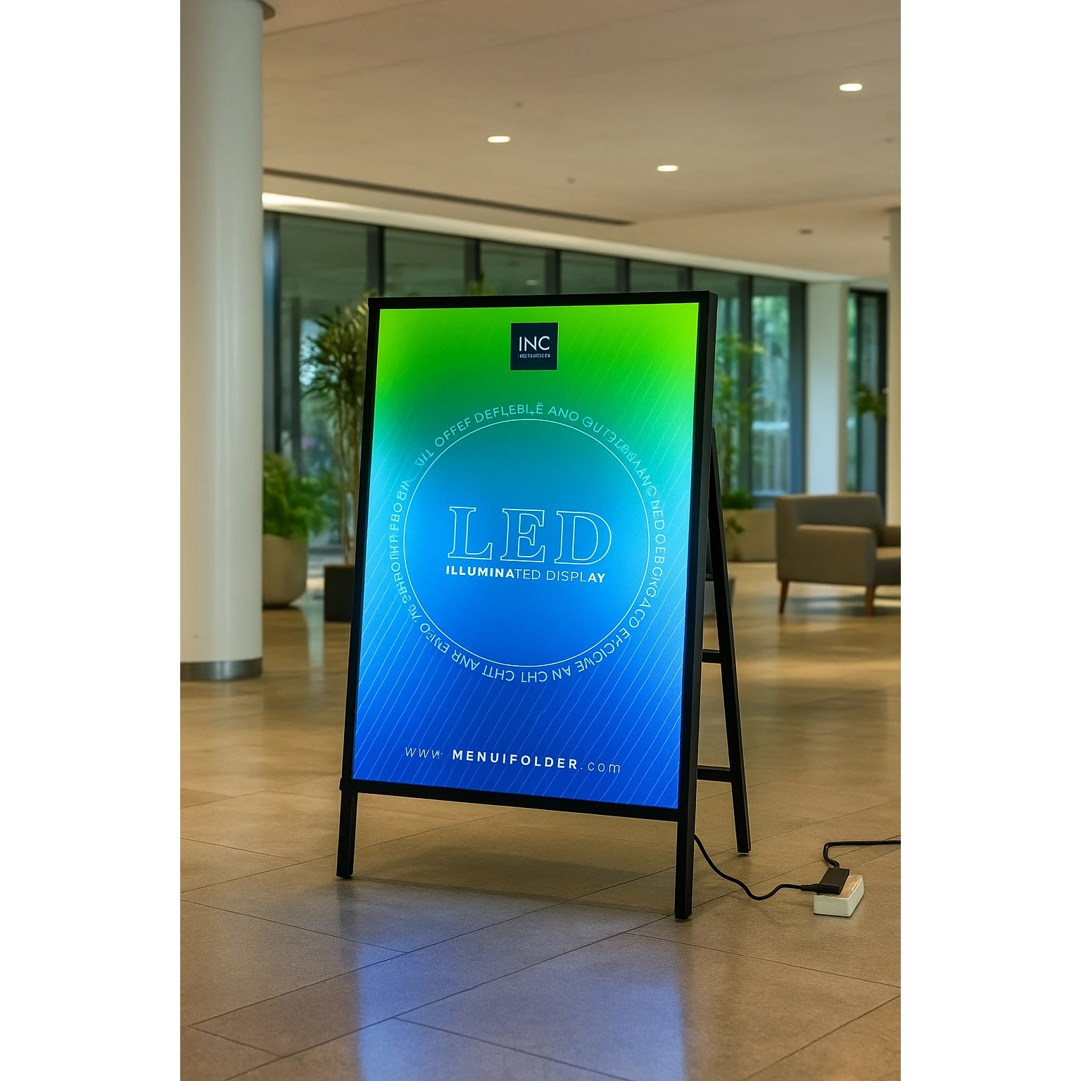 LED Display Standee - MS Black A1 Size | Vinyl Paper Insert Method | Display Area: 60x90cm — view 4