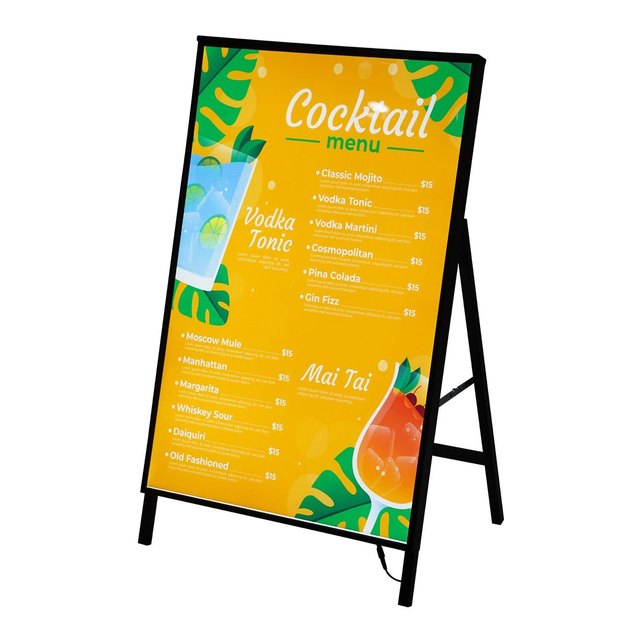 LED Display Standee - MS Black A1 Size | Vinyl Paper Insert Method | Display Area: 60x90cm — view 7