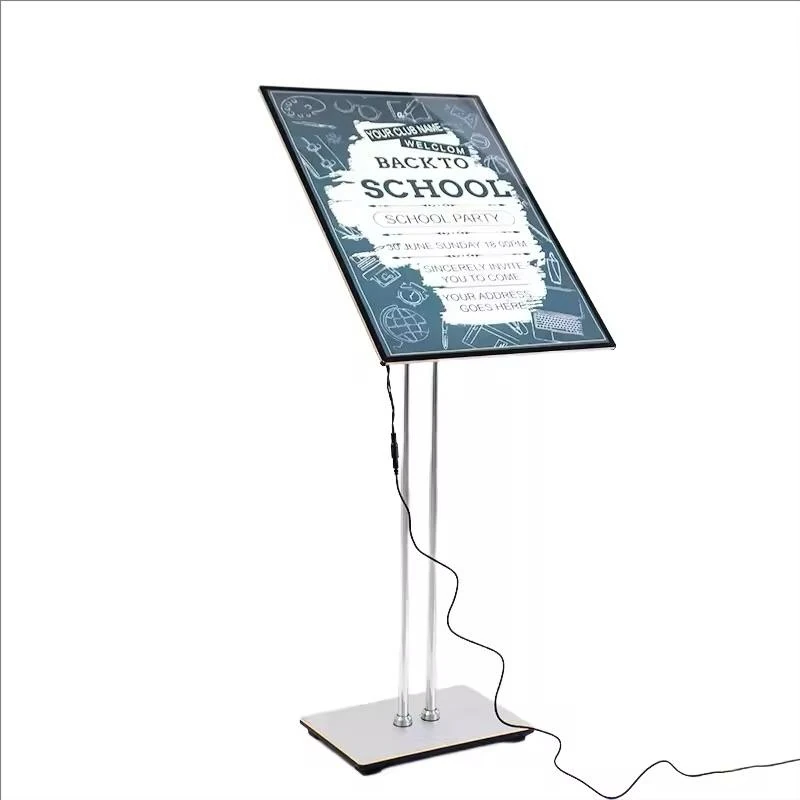 LED Display Standee - MS Black A2 Size with Adjustable Angle & Height | Vinyl Paper Insert Method | Display Area: 60x40cm