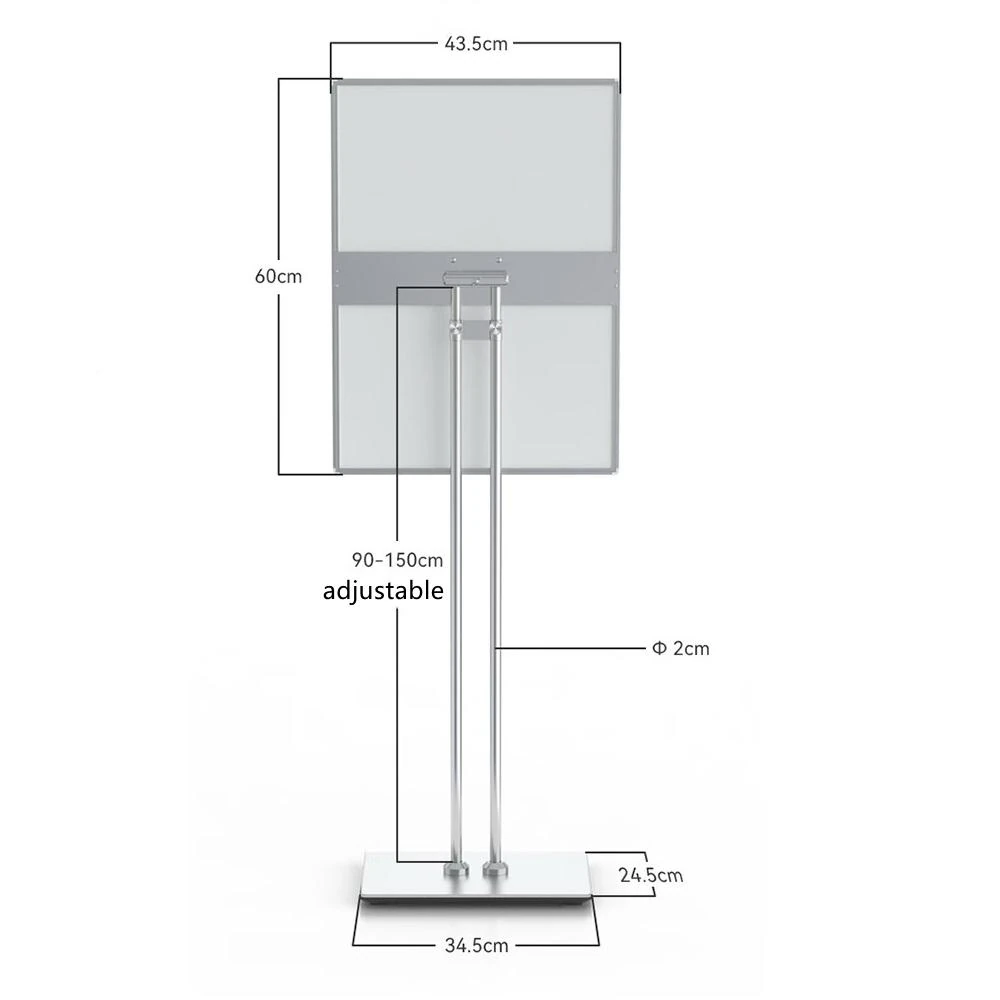 LED Display Standee - MS Black A2 Size with Adjustable Angle & Height | Vinyl Paper Insert Method | Display Area: 60x40cm — view 2