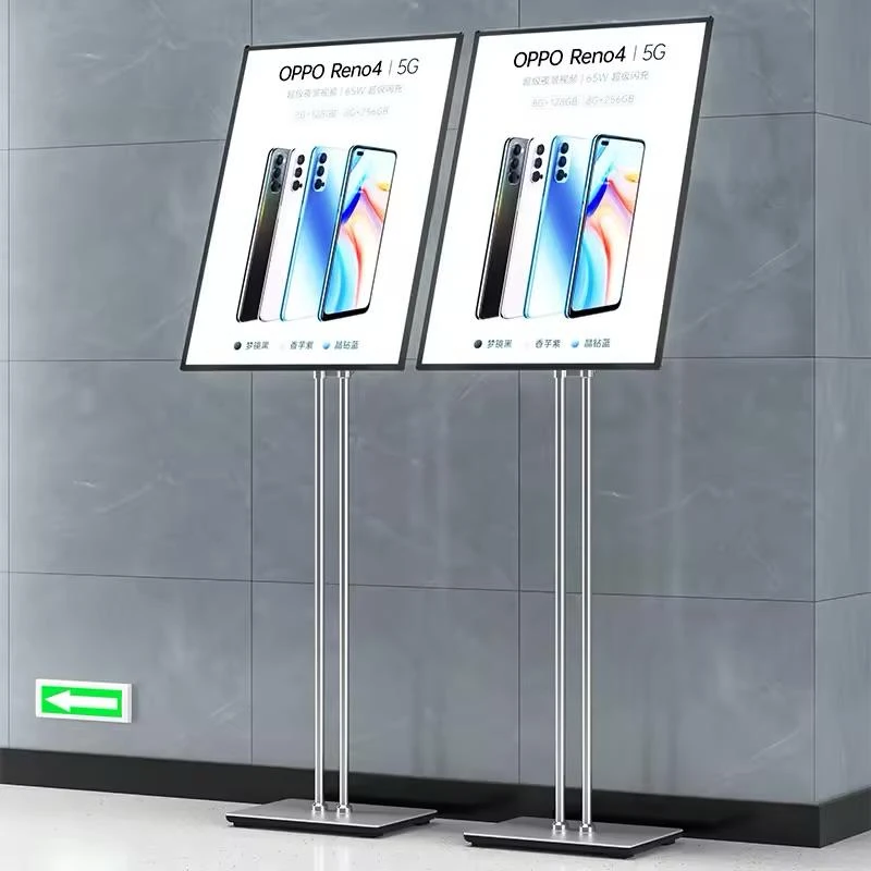 LED Display Standee - MS Black A2 Size with Adjustable Angle & Height | Vinyl Paper Insert Method | Display Area: 60x40cm — view 3