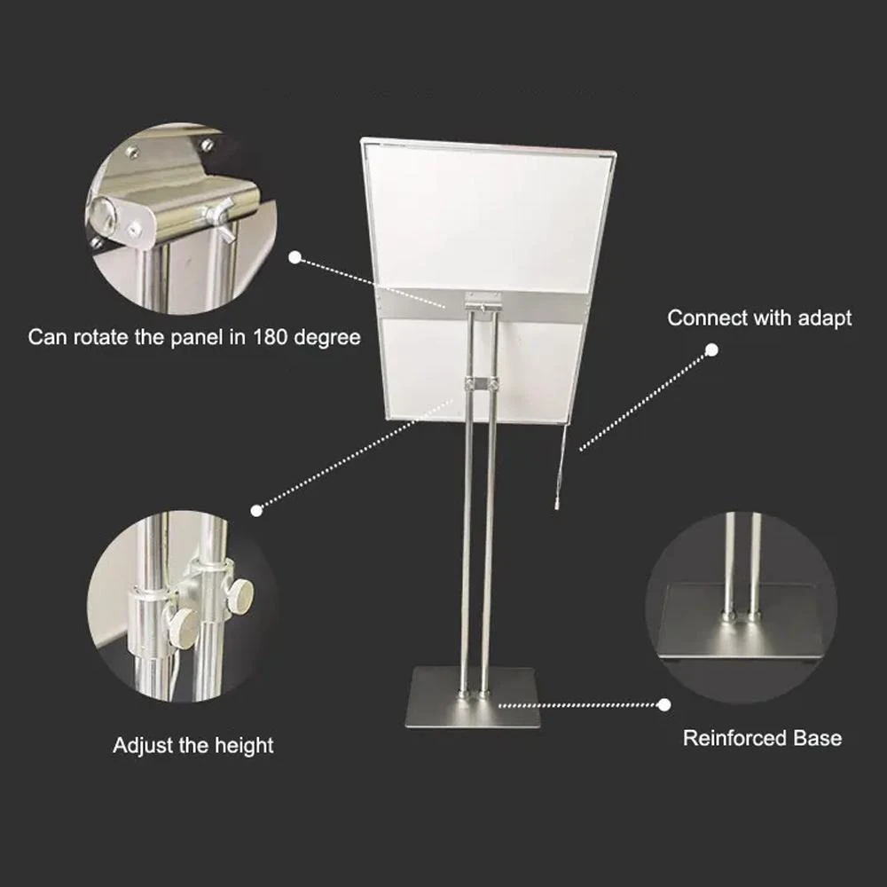 LED Display Standee - MS Black A2 Size with Adjustable Angle & Height | Vinyl Paper Insert Method | Display Area: 60x40cm — view 4