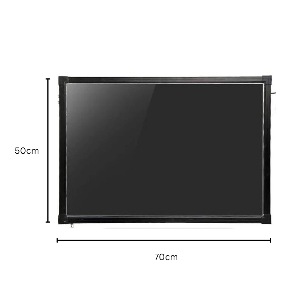 LED Writing Board - MS Black Frame | Hanging + Wall Mountable Model | Marker Set | Cleaning Cloth | Display Area: 50x70cm — view 2