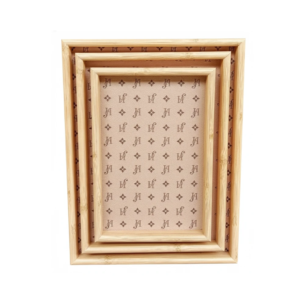 Hotel Room Wooden Tray with Rubber Base - No.47 3pc/set | Box Packing