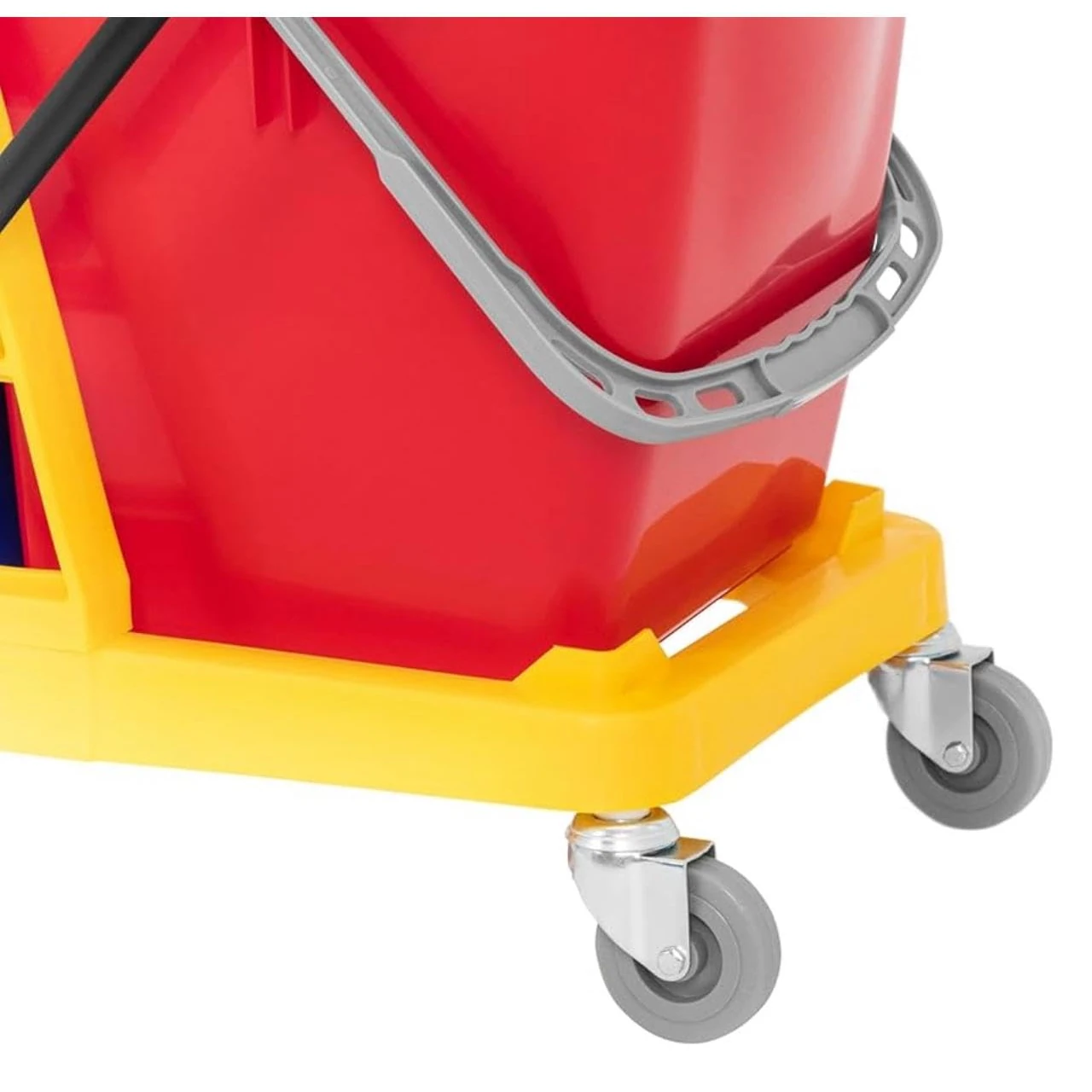 MS Handle Double Bucket Mop Wringer Trolley - 17L + 17L | Virgin Plastic Body — view 5