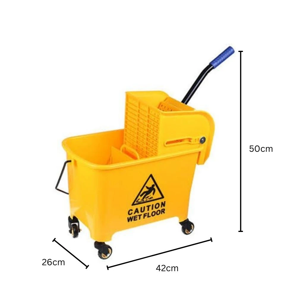 MS Handle Single Bucket Mop Wringer Trolley - 20L | Virgin Plastic Body — view 2