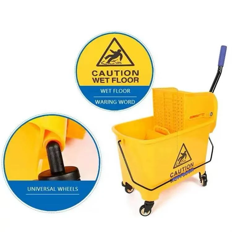 MS Handle Single Bucket Mop Wringer Trolley - 20L | Virgin Plastic Body — view 5