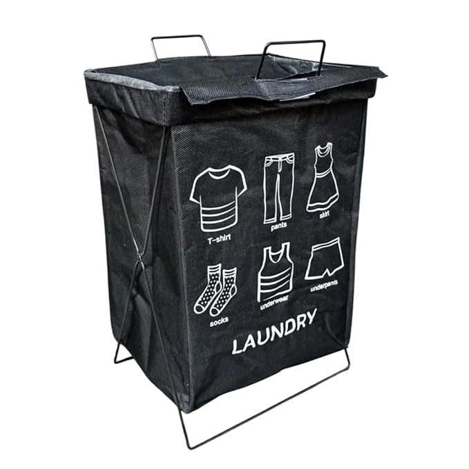 Foldable Laundry Basket with Top Cover