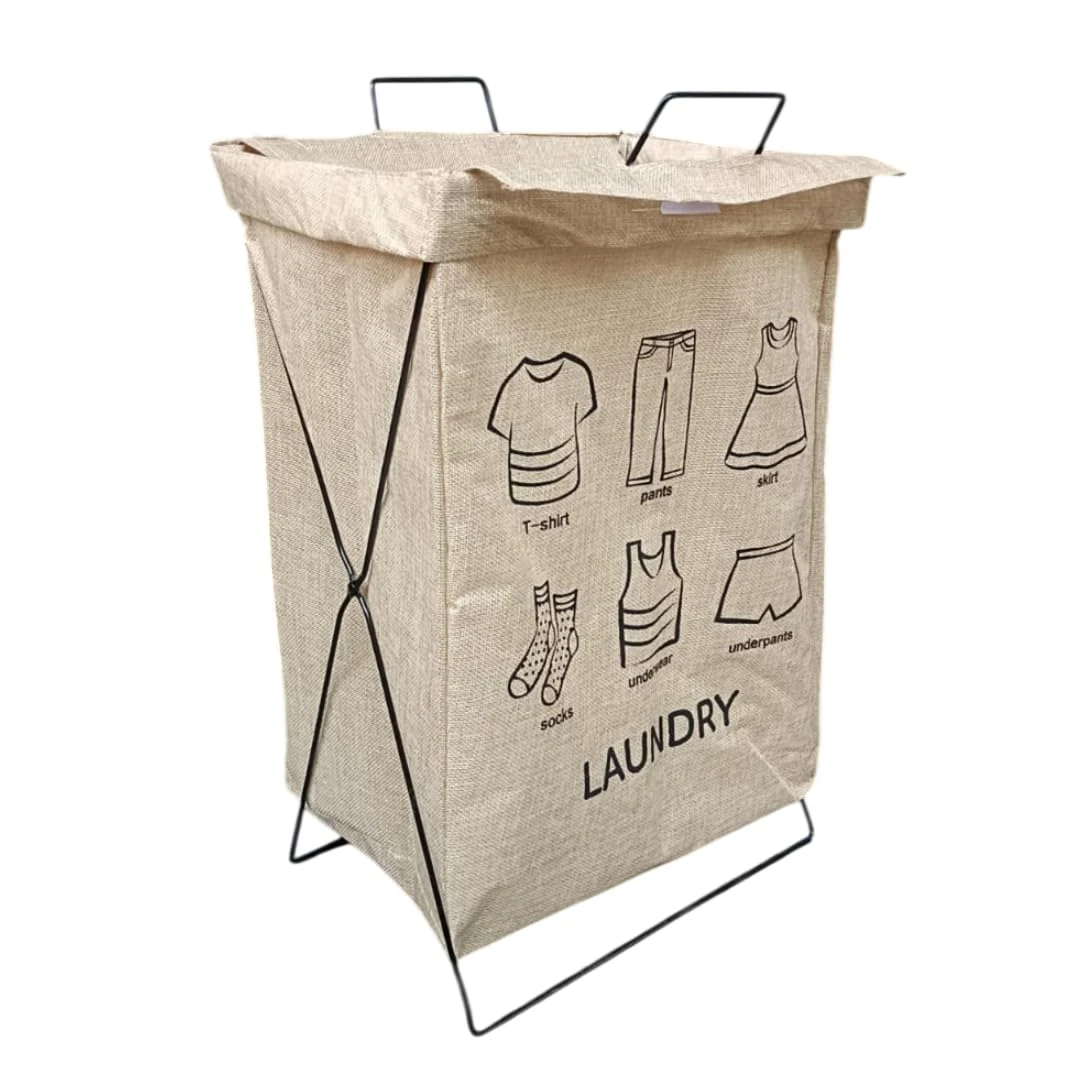 Foldable Laundry Basket with Top Cover
