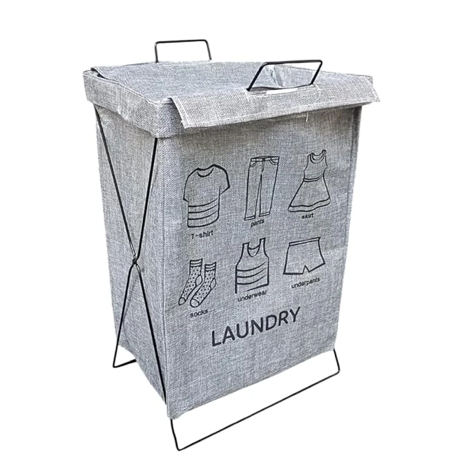 Foldable Laundry Basket with Top Cover