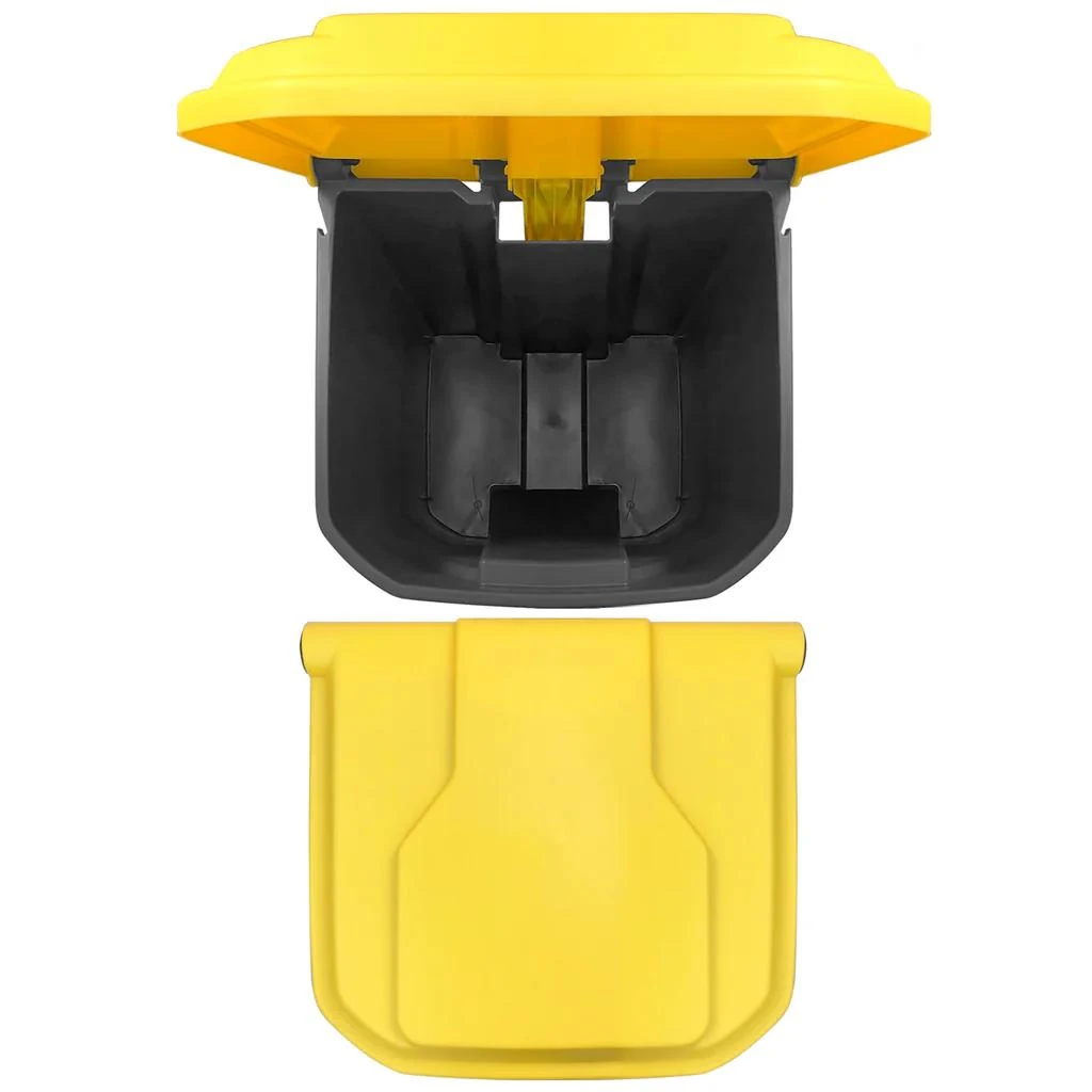 Plastic Dustbin with Pedal - Grey Body + Yellow Lid — view 6
