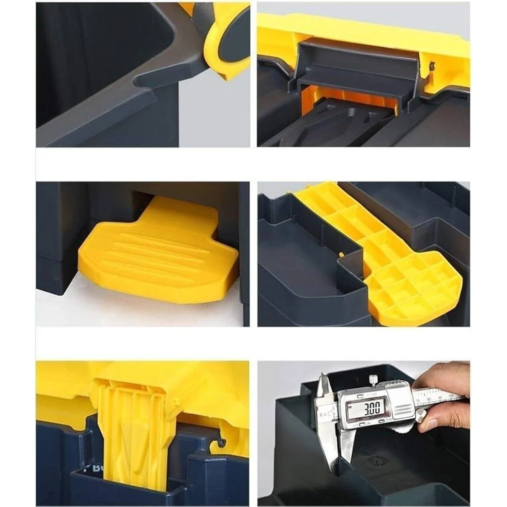 Plastic Dustbin with Pedal - Grey Body + Yellow Lid — view 9
