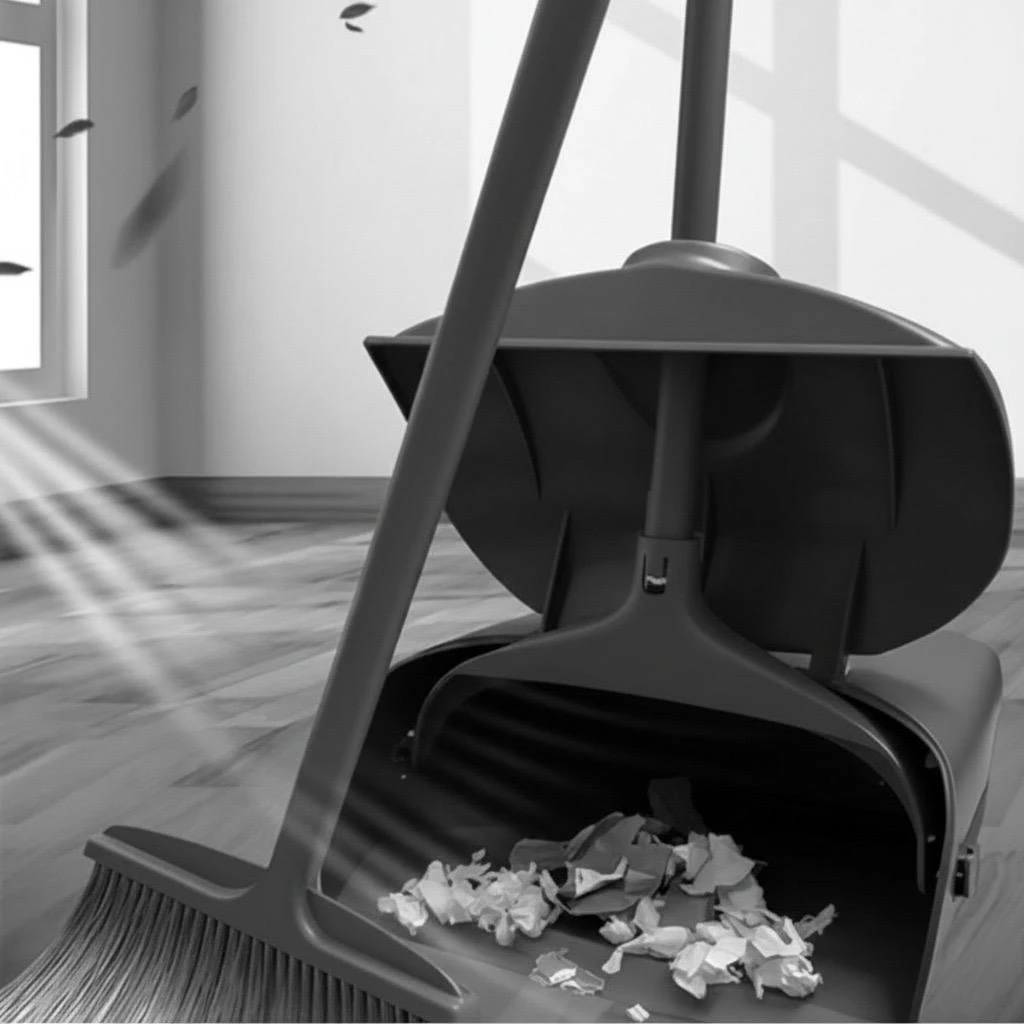 Plastic Dustpan with Broom — view 3