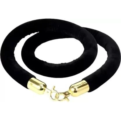 Black + Golden Queue Manager with Top Ball & Black Velvet Rope - (Loose: 2 Poles + 1 Rope ; 1 Carton: 20 Poles + 10 Ropes) | Single pc Box Packing for Poles — view 5