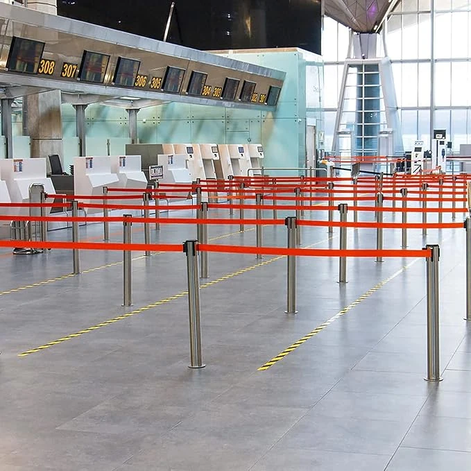 Silver Queue Manager with Red Tape - (Loose: 2 Poles With Red Tape ; 1 Carton: 20 Poles with Red Tape) | Single pc Box Packing for Poles — view 6