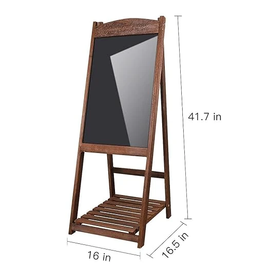 LED Writing Display Board - Wooden Brown Old Standing Model | Marker Set | Cleaning Cloth | Button Controller | Display Area: 40x60cm (1 Carton: 2 Pc) — view 2