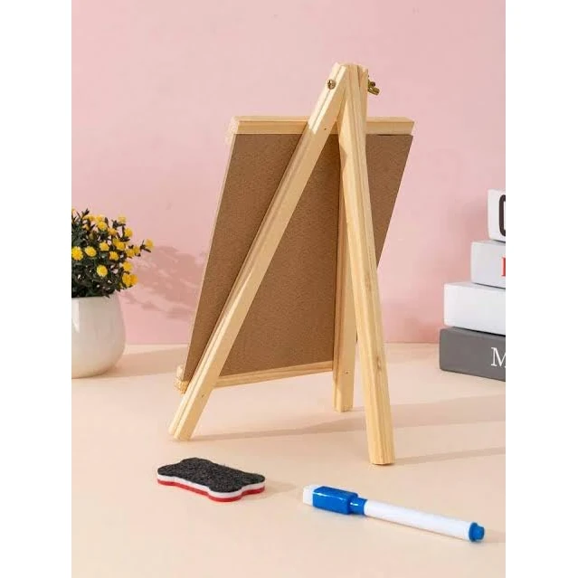 Wooden Mini White Display Board Set with Marker, Eraser & Duster — view 6