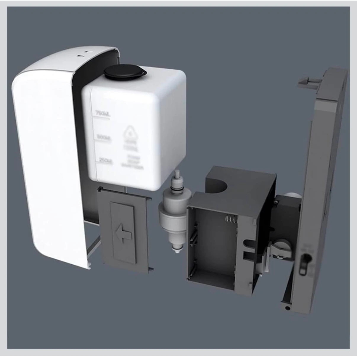 Plastic Automatic Rechargeable Soap Dispenser with Sensor (2 in 1 Battery + Adapter) - 1000ml — view 4
