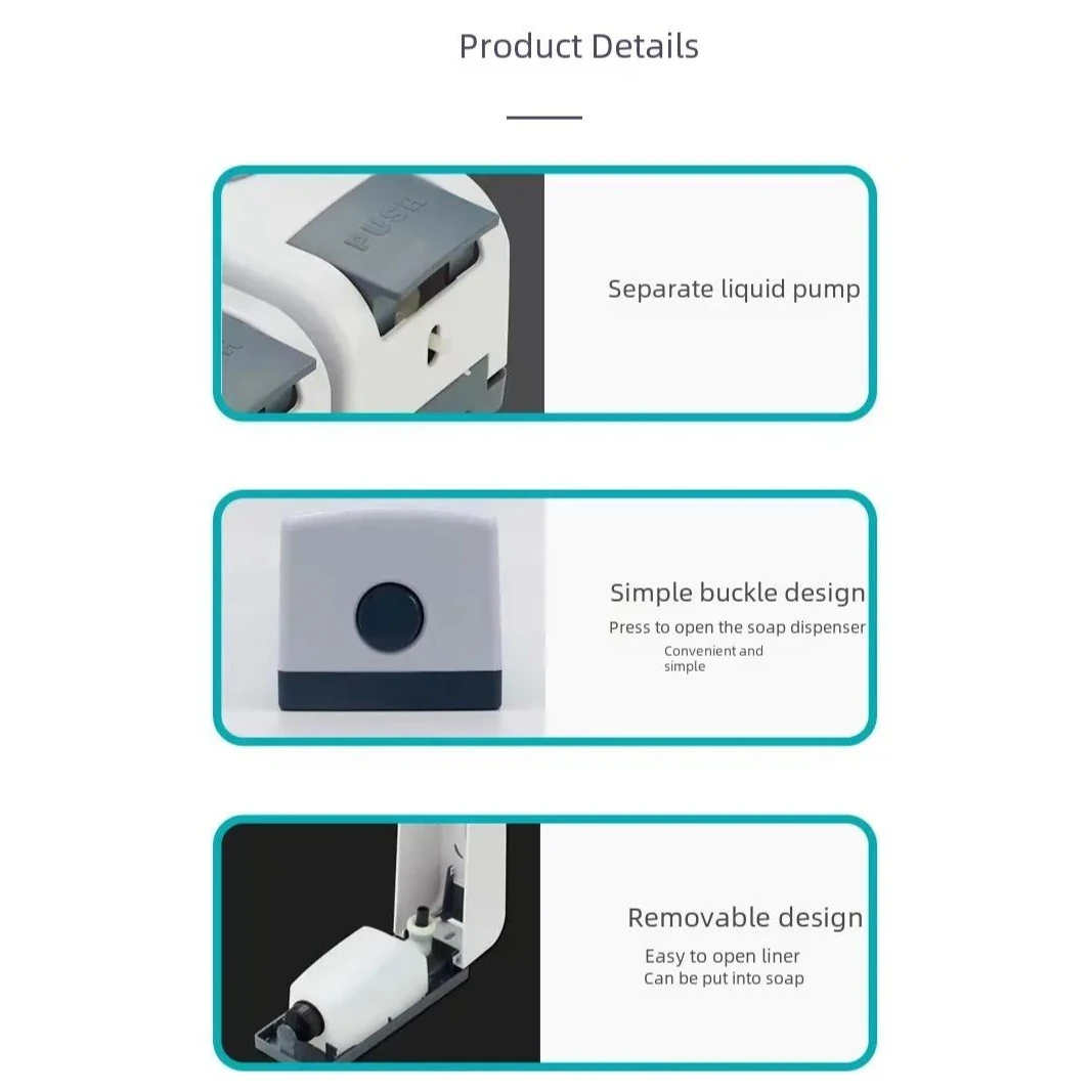 Plastic Soap Dispenser with Manual Press Function - 350ml — view 6