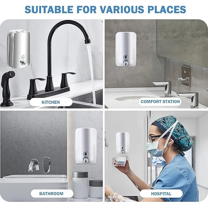 SS Soap Dispenser with Manual Press Function - 1000ml — view 3