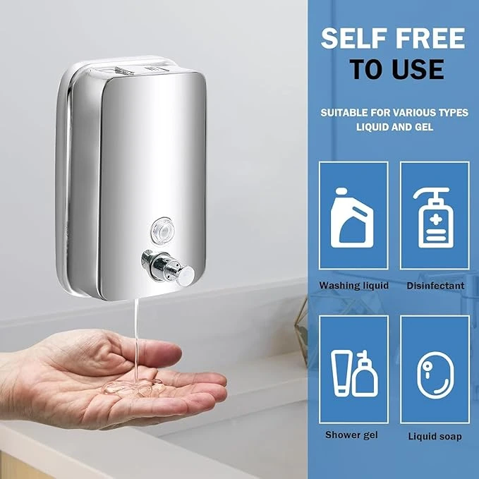 SS Soap Dispenser with Manual Press Function - 1000ml — view 4