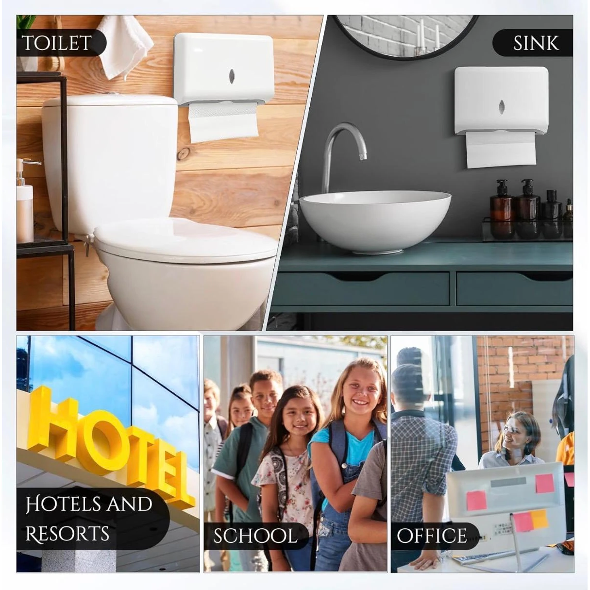 Plastic Heavy Wall Mountable Rectangle Tissue Holder — view 3